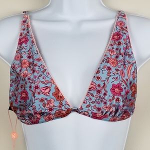 MINKPINK floral triangle bikini top